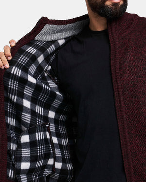 Burgundy Cardigan Full Zip Up Jumper