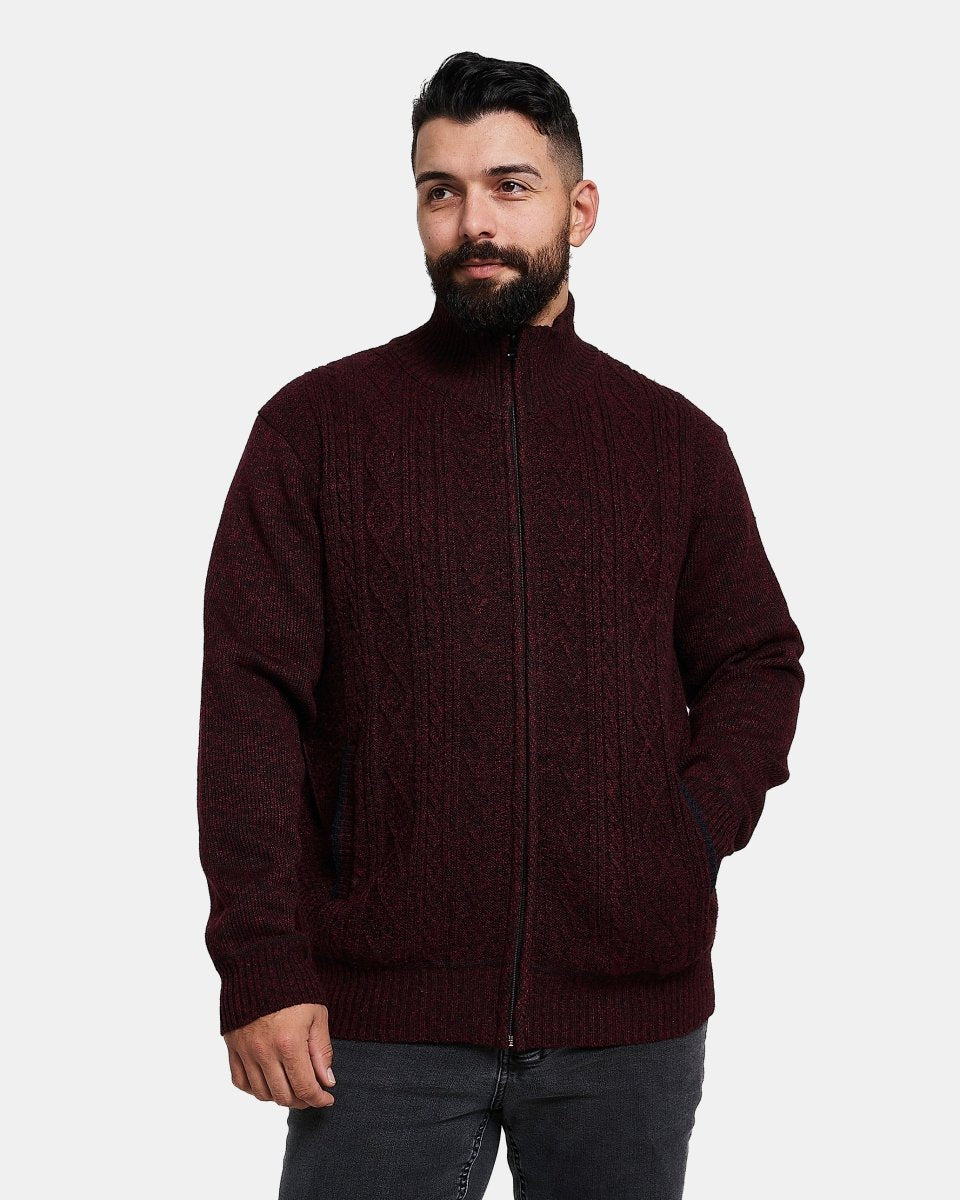 Burgundy Cardigan Warm Winter Jumper