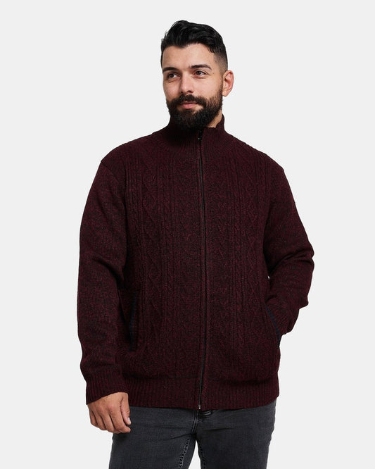 Burgundy Cardigan Warm Winter Jumper
