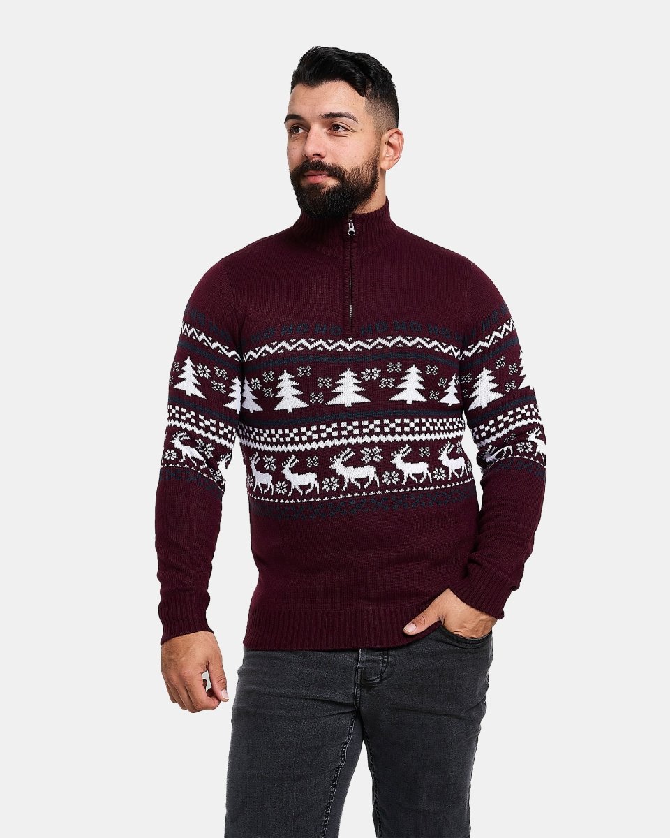 Burgundy Chunky Knit Christmas Jumper