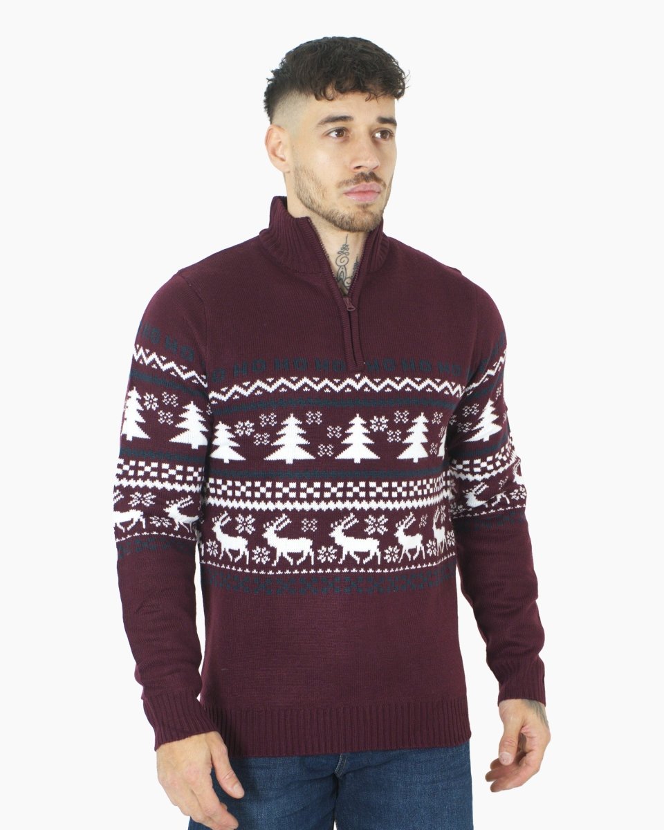 Burgundy Chunky Knit Christmas Jumper
