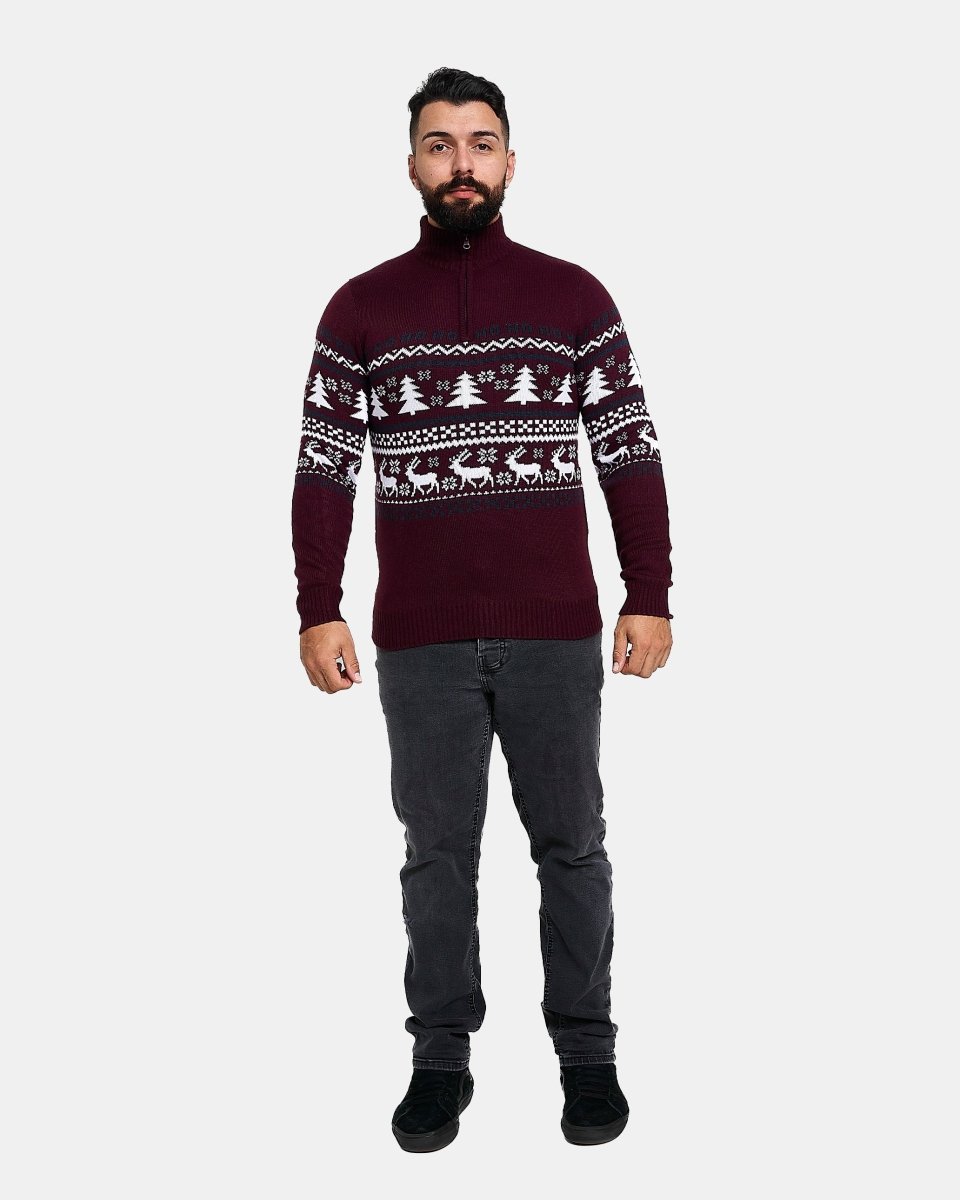 Burgundy Chunky Knit Christmas Jumper