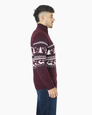 Burgundy Chunky Knit Christmas Jumper