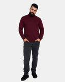 Burgundy Turtleneck Long Sleeve Jumper
