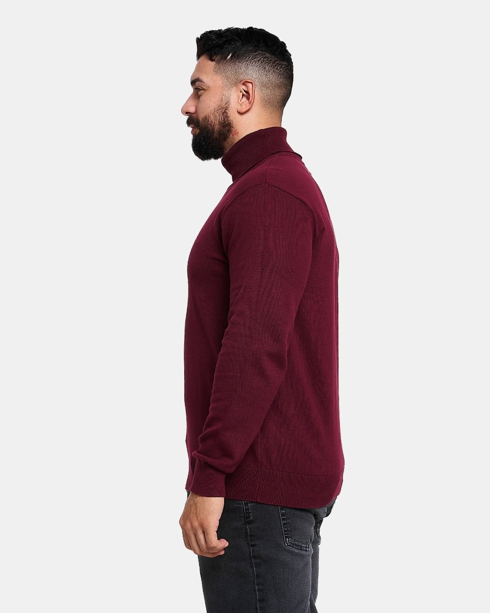 Burgundy Turtleneck Long Sleeve Jumper