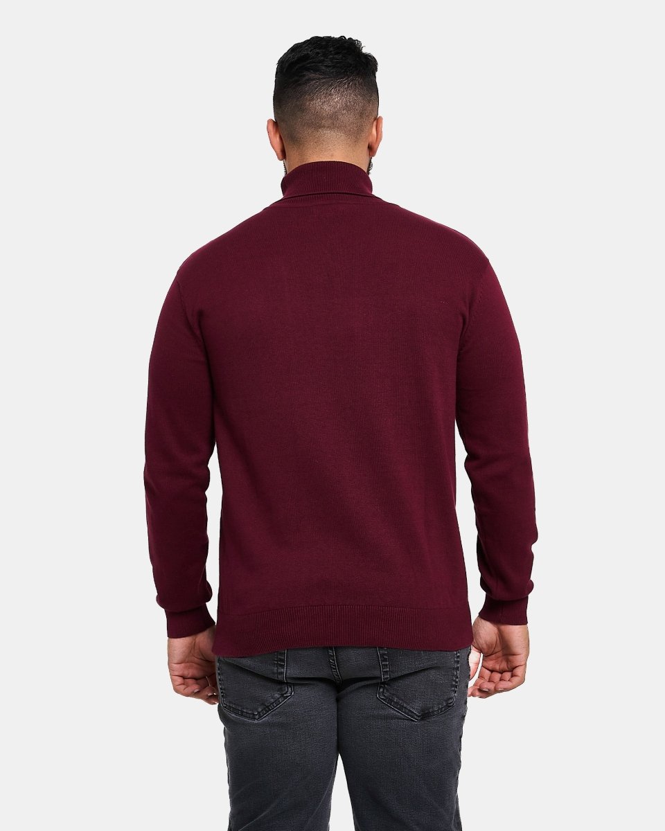 Burgundy Turtleneck Long Sleeve Jumper
