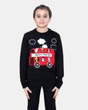 Bus Black Kids Christmas Jumpers
