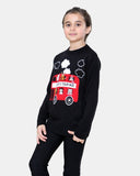 Bus Black Kids Christmas Jumpers