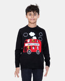 Bus Black Kids Christmas Jumpers