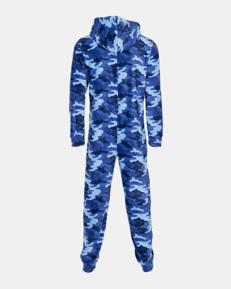 Camo Royal Blue Kids One Zip Onesie