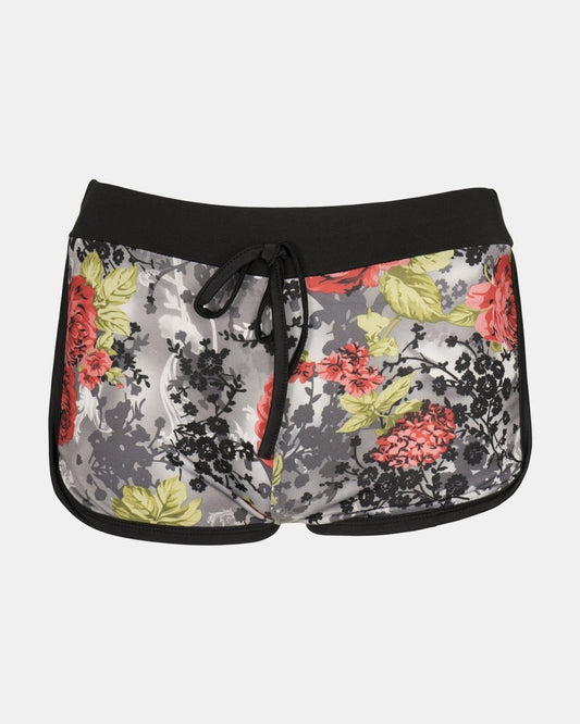 Charcoal Floral Print Casual Shorts - Noroze