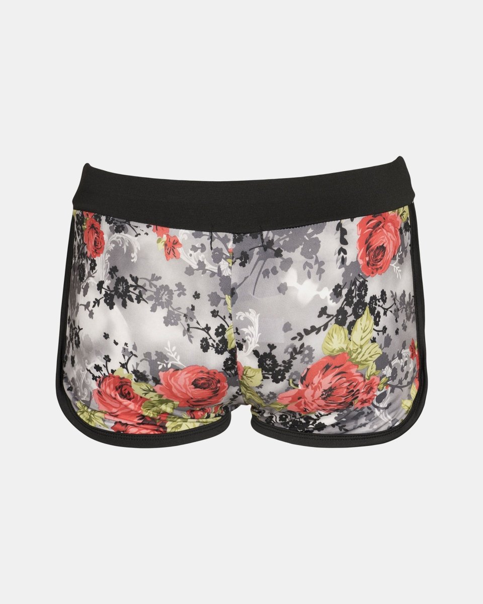Charcoal Floral Print Casual Shorts