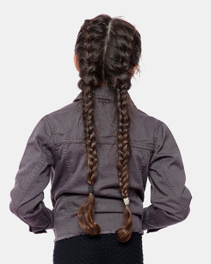 Charcoal Kid's Cropped Denim Jacket