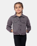 Charcoal Kid's Cropped Denim Jacket