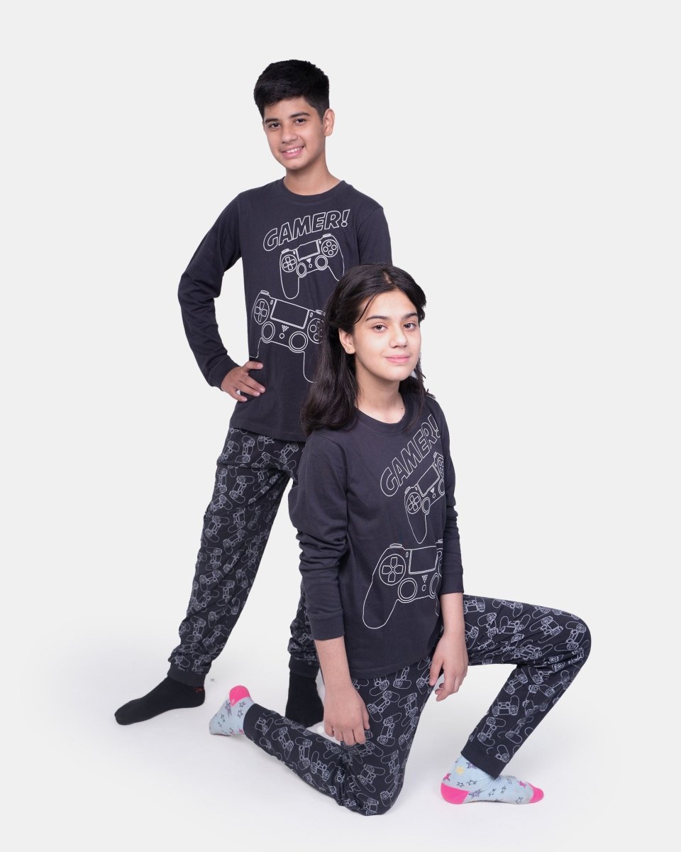 Charcoal Kids Nightwear Cotton Pajamas