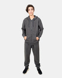 Charcoal Kids Plain Hooded Tracksuit