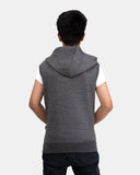 Charcoal Kid's Sleeveless Casual Hoodie