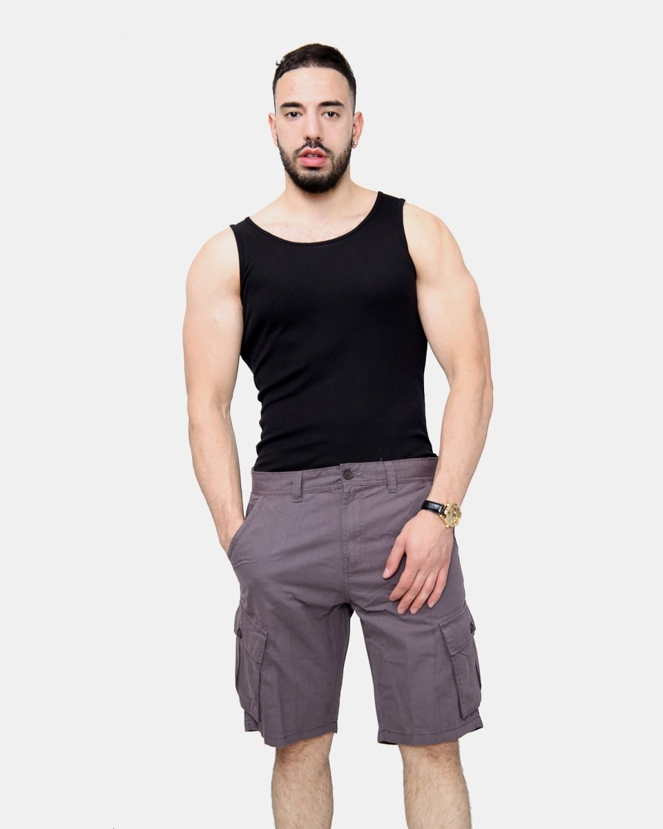 Charcoal Knee Length Cargo Shorts