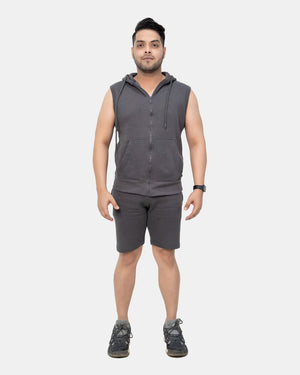 Charcoal Mens S - Less Short Tracksuit Set