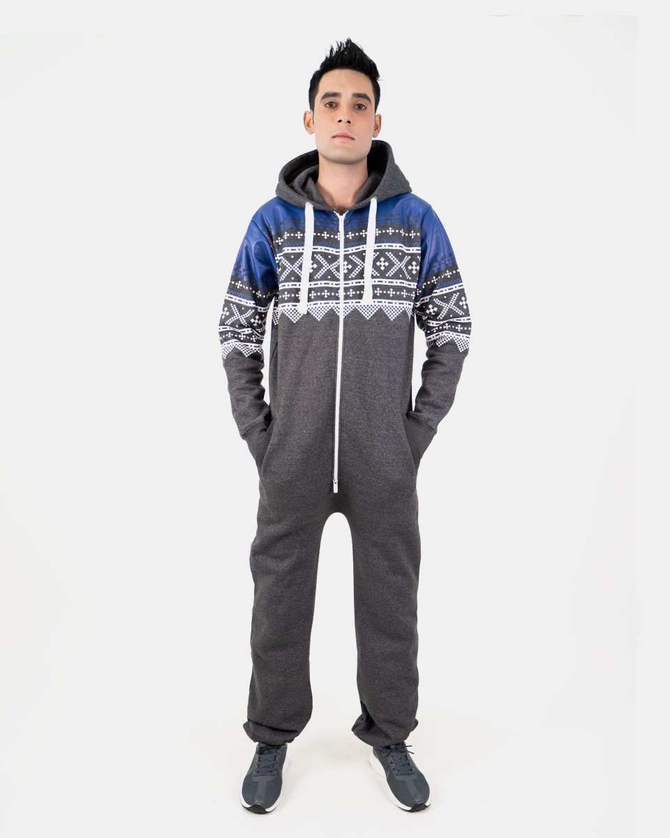 Charcoal Stylish Aztec Mens Onesie