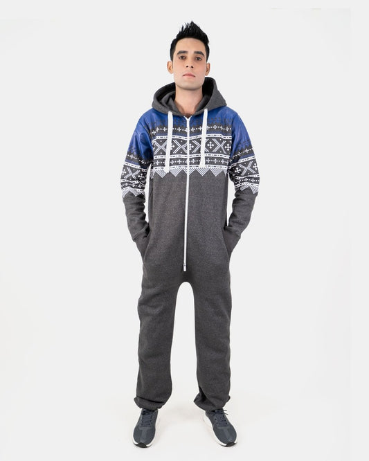 Charcoal Stylish Aztec Mens Onesie