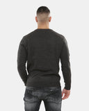 Charcoal V - Neck Plain Pullover Jumper