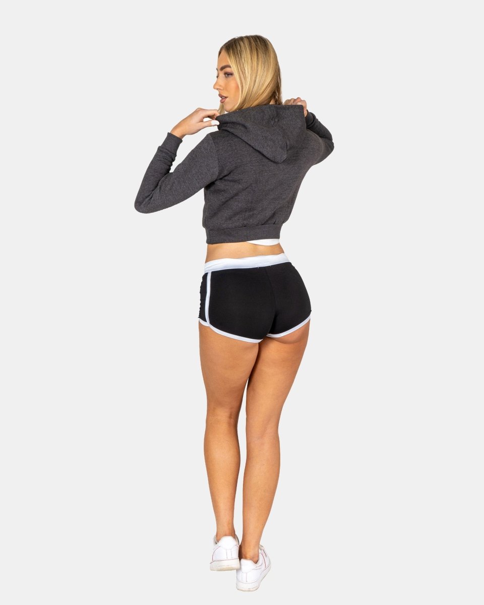 Charcoal Women's Plain Long - Sleeve Hoodie