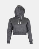 Charcoal Women's Plain Long - Sleeve Hoodie