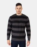 Charcoal/Black Crew Neck Long Sleeve Jumper