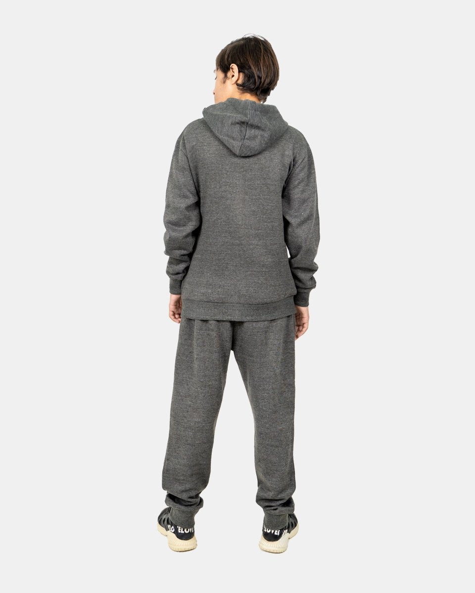 Charcoal/Blue Contrast Fleece Tracksuit