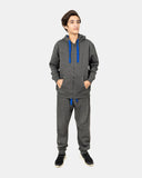 Charcoal/Blue Contrast Fleece Tracksuit
