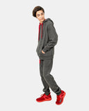 Charcoal/Red Contrast Fleece Tracksuit