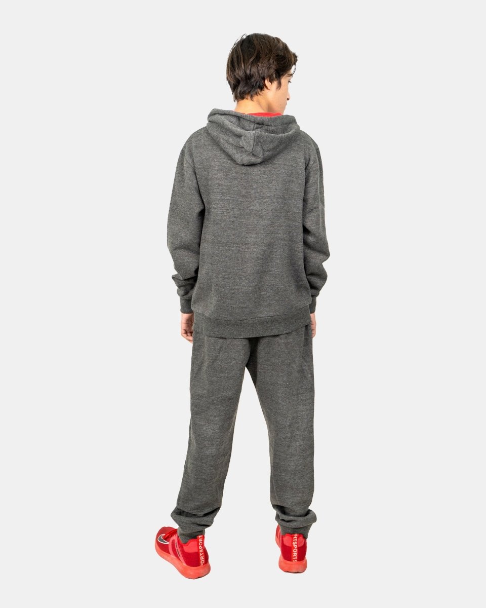 Charcoal/Red Contrast Fleece Tracksuit