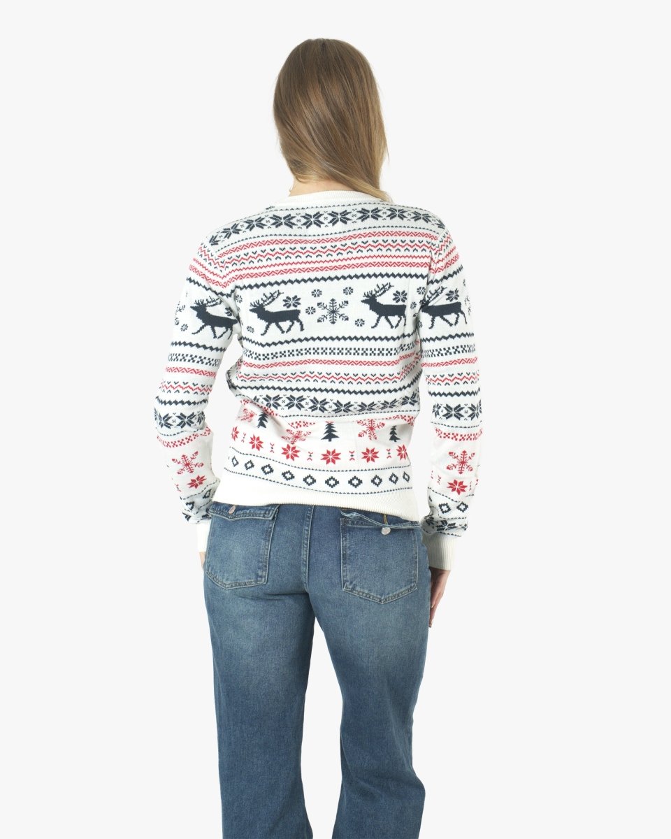 Cream Xmas Tree Crewneck Womens Sweatshirt
