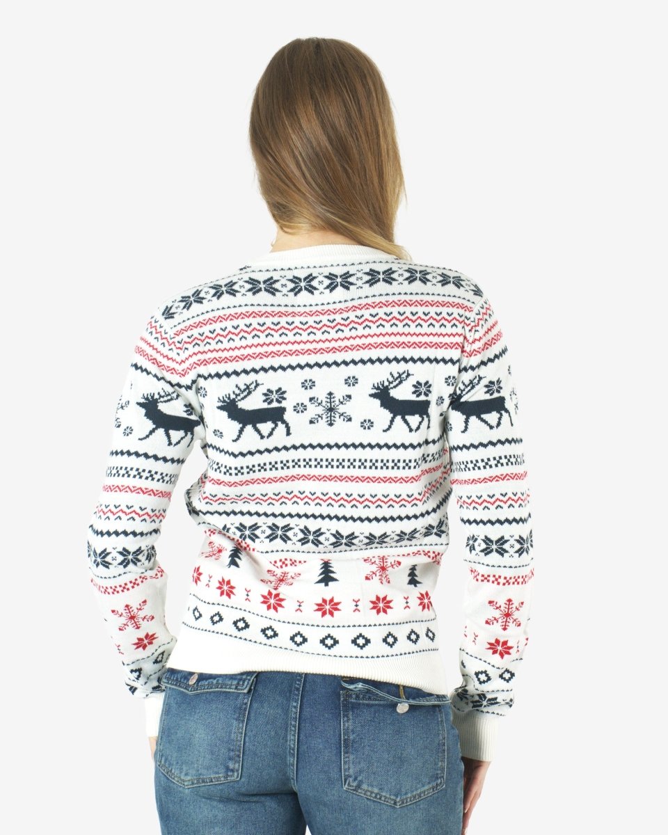 Cream Xmas Tree Crewneck Womens Sweatshirt