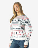 Cream Xmas Tree Crewneck Womens Sweatshirt