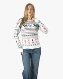 Cream Xmas Tree Crewneck Womens Sweatshirt