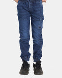 D - Blue Casual Retro Denim Pants
