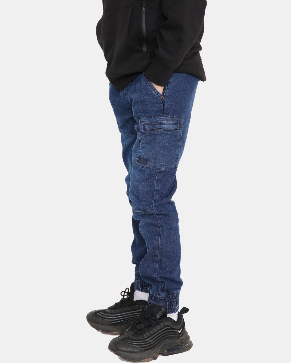 D - Blue Casual Retro Denim Pants