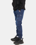 D - Blue Casual Retro Denim Pants