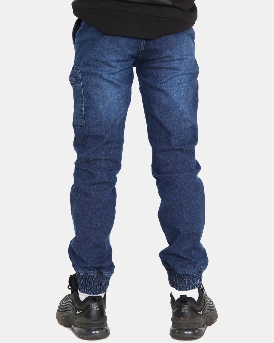 D - Blue Casual Retro Denim Pants