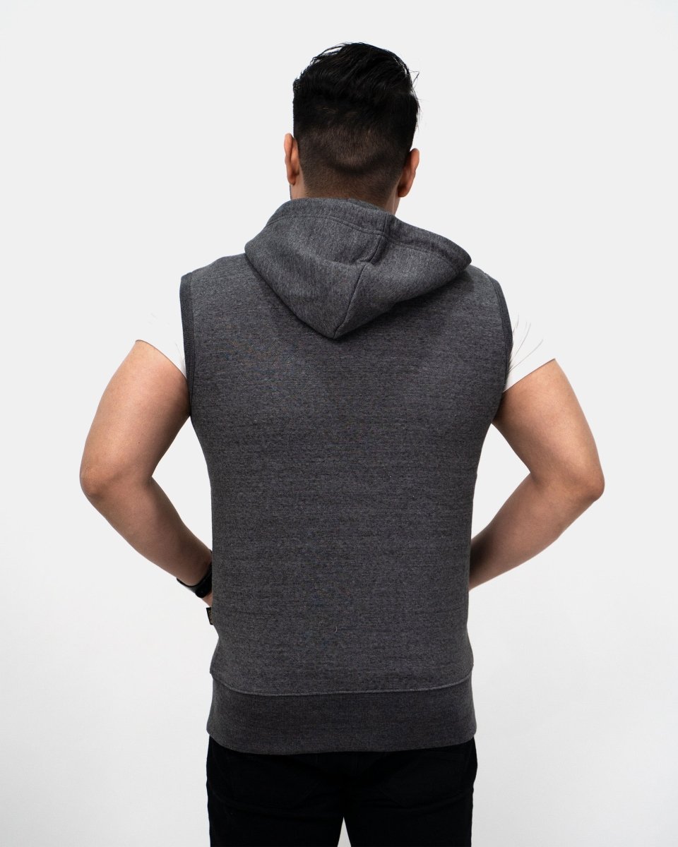 Dark Grey Casual Zip - Up Men's Hoodie