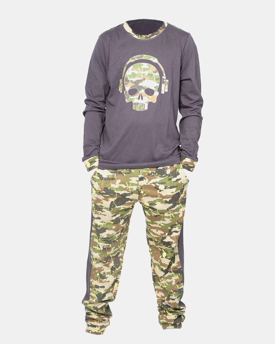 Dark Grey Kids Nightwear Cotton Pajamas