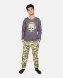 Dark Grey Kids Nightwear Cotton Pajamas