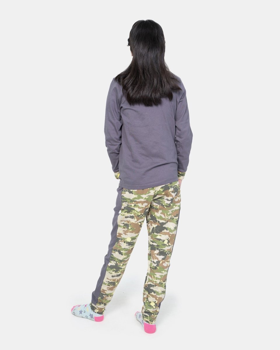 Dark Grey Kids Nightwear Cotton Pajamas