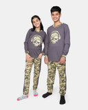 Dark Grey Kids Nightwear Cotton Pajamas