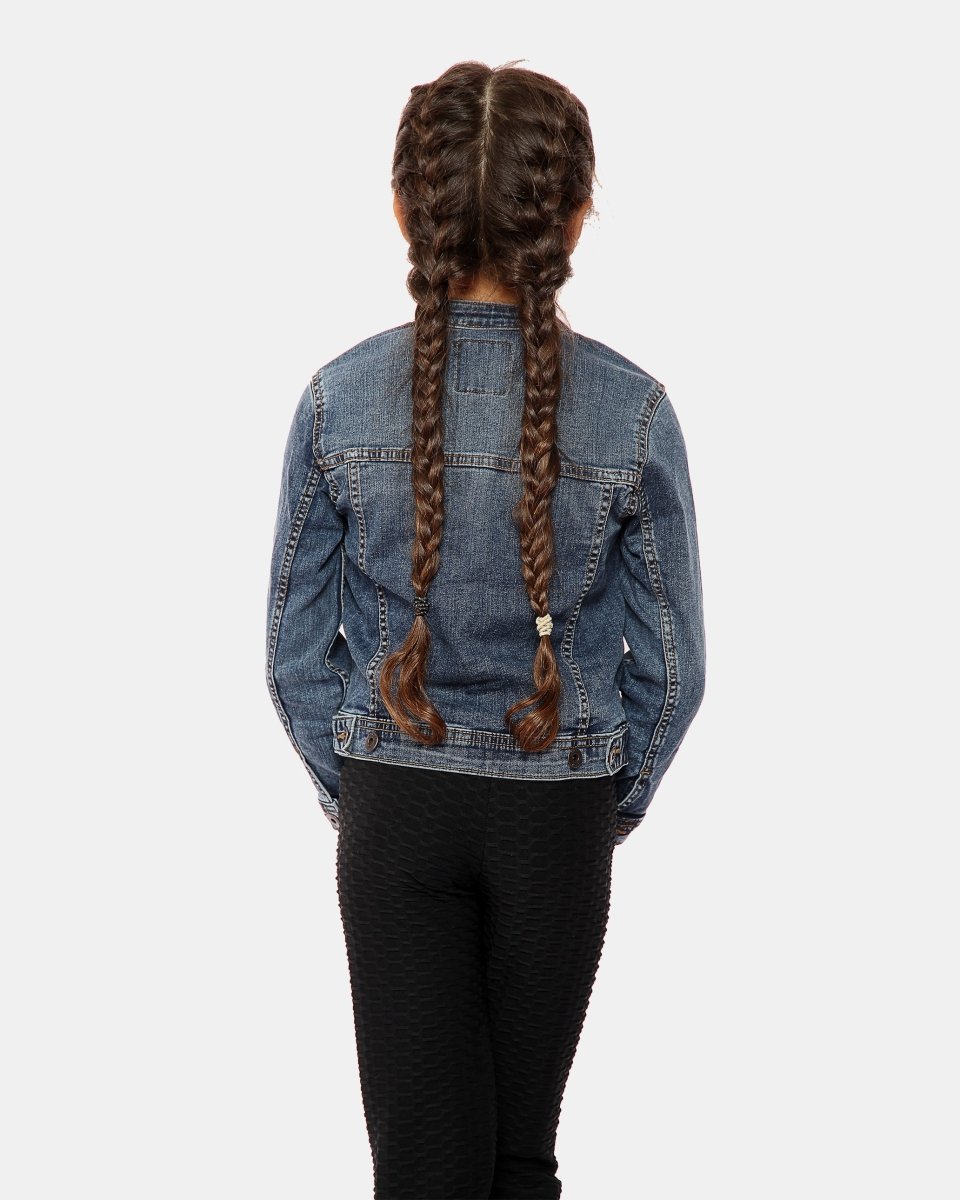 Denim Blue Collarless Kids Jacket