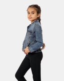 Denim Blue Collarless Kids Jacket