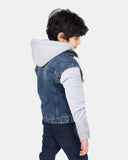 Denim Blue Long Fleece Sleeves Jacket