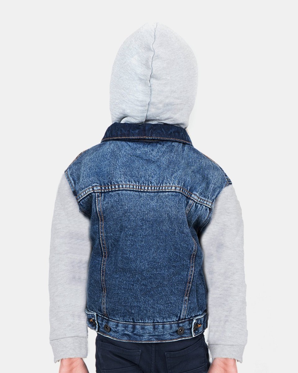 Denim Blue Long Fleece Sleeves Jacket